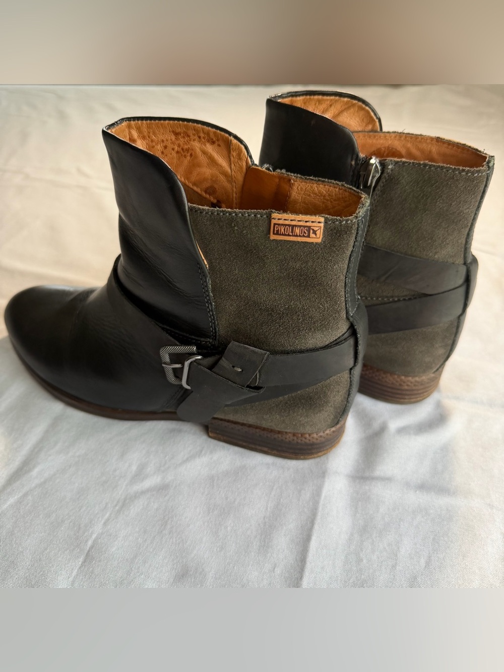 PIKOLINOS Black Leather & Suede Harness Ankle Boots Women’s Size 41 - Picture 13 of 16